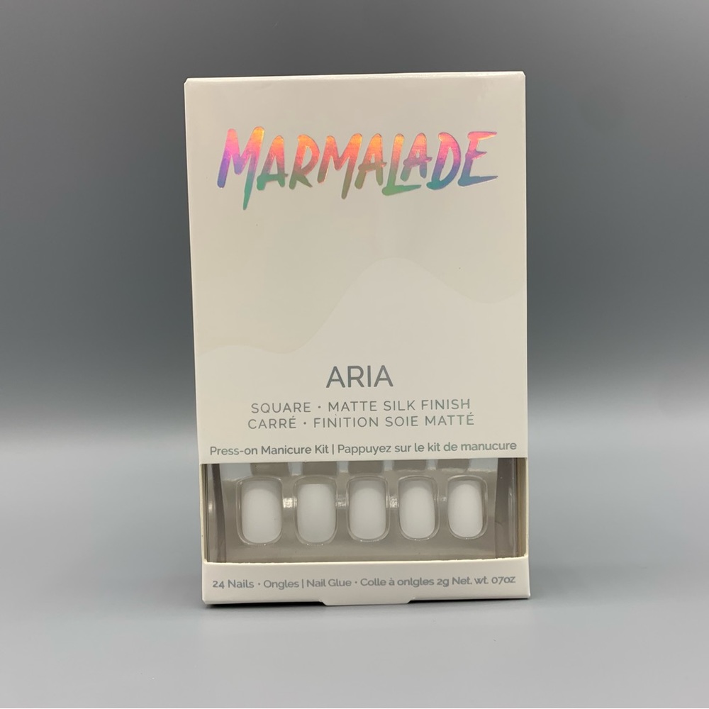 White Matte Silk Square Short Press On Nails